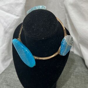 Wire Wrapped Caribbean Blue Agate
Bracelet Amazing Wrapped in Copper Wire.
